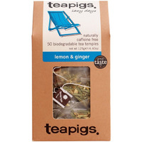 Teapigs Herbal Tea Bags Made With Whole Leaves Pack Of Tea Bags, Ginger Lemon, 50 Count