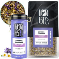 Tiesta Tea - Lavender Chamomile | Soft Chamomile Herbal Tea | Premium Loose Leaf Tea | Non Caffeinated Tea | Make Hot Or Iced Tea & Brews Up To 250 Cups - 8Oz Bulk Pouch & 2Oz Refillable Tin Combo