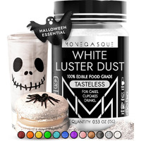 Mon  Gasque White Luster Dust Edible Glitter For Cocktails 15G - Premium White Edible Glitter White - Halloween Cake Glitter Dust - Edible Glitter For Drinks - Drink Glitter - Edible Glitter For Cakes