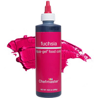 Chefmaster Fuschsia Liqua-Gel Food Coloring | Vibrant Color | Professional-Grade Dye For Icing, Frosting, Fondant | Baking & Decorating | Fade-Resistant | Easy-To-Use | Made In Usa | 10.5 Oz