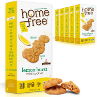 Homefree Mini Lemon Burst Cookies, Gluten Free, Nut Free, Vegan, School Safe And Allergy Friendly Snacks, 5 Oz Box (Pack Of 6), Made In Usa