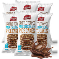 Liebers Thin Chocolate Rice Cakes, Kosher Certified Dairy And Dairy Free Options, Gluten Free Snack Pack Of 6 (Brittle Topped Milk Chocolate)