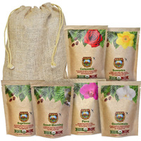 Java Planet - Coffee Beans, Organic Coffee Sampler Pack In Linen Bag, Whole Bean Variety Pack, Arabica Gourmet Specialty Coffee, 1.32 Pounds Of Coffee Packaged In Six 3.2 Oz Bags