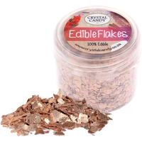 Crystal Candy Edible Flakes - 6G Edible Flakes For Cakes, Desserts, Food - Food-Grade Foil Flakes For Decorating Cakes, Cookies, Candies - Sequin Effect - Intense Color And Shine - Rose Gold