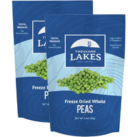 Thousand Lakes Freeze Dried Vegetables - Whole Peas 2-Pack 3.5 Ounces (7.0 Ounces Total) | No Salt Added