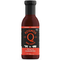 Kosmos Q Peach Habanero Bbq Sauce - 15.5 Oz Bottle For Bbq & Marinades W/ Sweet And Spicy Flavor - Thick Barbecue Sauce For Tender & Juicy Meat (Peach Habanero)