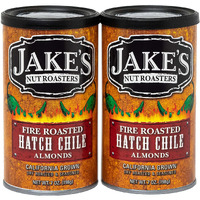 Jake's Nut Roasters - Fire Roasted Hatch Chile Almonds (2 Pack) Whole Dry Roasted Seasoned Almonds - High-Protein Snack With A Spicy Southwest Flavor