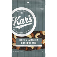 Kars Nuts Raisin Almond Cashew Mixed Nuts, 3 Oz Individual Snack Packs - Bulk Pack Of 12, Gluten-Free Snacks