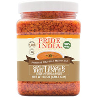 Pride Of India - Indian Split Masur Red Lentils - Protein & Fiber Rich Masoor Dal, 1.5 Pound Jar