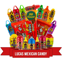 Lucas Mexican Candy Mix (20 Count) Variety Of Sour, Sweet, Spicy, Include Pelucas, Baby Polvo, Lucas Muecas Chamoy, Gusano, Salsagheti, Bomvaso, Skwinkles Rellenos By Lookon