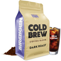 1 Lb Dark Roast Cold Brew Coffee Blend, Coarse Ground Colombian - Birch Glen Roasters - 16 Oz Resealable Bag