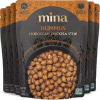 Mina Moroccan Chickpeas, Ready To Eat, Chickpeas High In Plant Based Protein, Vegan, Non-Gmo, Gluten Free, Kosher, Microwavable, Packaged Meals & Side Dishes, 10 Oz (Pack Of 6)