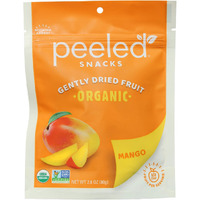 Peeled Snacks Organic Dried Fruit, Mango, 2.8 Oz., Pack Of 12 -Healthy, Vegan Snacksfor On-The-Go, Lunch And More