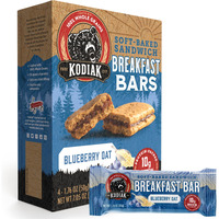 Kodiak Cakes Soft Baked Sandwich Breakfast Bar, Blueberry Oat, High Protein, 100% Whole Grains, 12 Boxes With 4 Bars Each (48 Bars Total)