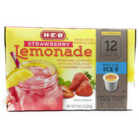 Heb Brew Over Ice, Strawberry Lemonade Single Serve Cups Compatible With Keurig 2.0, 12 Cts