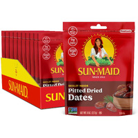 Sun-Maid Deglet Noor Pitted Dried Dates - (Pack Of 10) 8 Oz Resealable Bag - Pitted Deglet Noor Dates Dried Fruit Snack For Lunches, Snacks, And Natural Sweeteners