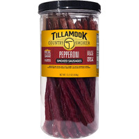 Tillamook Country Smoker Real Hardwood Smoked Sausages, Pepperoni, 15.2 Ounce Tall Jar, 20 Count