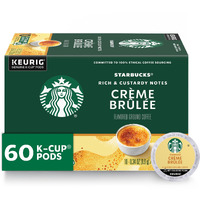 Starbucks K-Cup Coffee Pods, Crme Brl  E Flavored Coffee, Naturally Flavored, 100% Arabica, 6 Boxes (60 Pods Total)