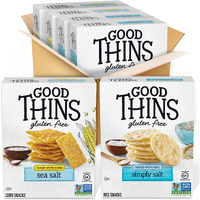 Good Thins Rice & Corn Snacks Gluten Free Crackers Variety Pack, 4 Boxes