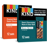 Kind Bars, Variety Pack, Dark Chocolate Nuts & Sea Salt, Peanut Butter Dark Chocolate, Healthy Snacks, Gluten Free, 24 Count