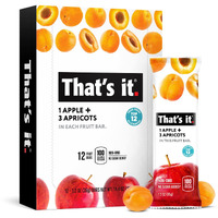 That's It. Apple + Apricot 100% Natural Real Fruit Bar, Best High Fiber Vegan, Gluten Free Healthy Snack, Paleo For Children & Adults, Non Gmo No Added Sugar, No Preservatives Energy Food (12 Pack)