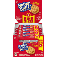 Nutter Butter Peanut Butter Sandwich Cookies, King Size, 10-3.5 Oz Snack Packs