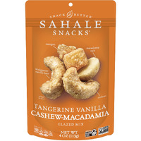 Sahale Snacks Tangerine Vanilla Cashew-Macadamia Glazed Mix, 4 Oz Pouches (6 Packs) - Dry-Roasted Deluxe Mixed Nuts With Mangoes & Madagascar Vanilla - Non-Gmo, Kosher, & Certified Gluten-Free Snacks