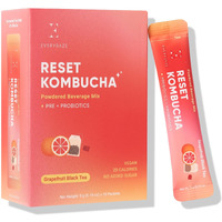 Everydaze Reset Kombucha Tea Powdered Beverage Mix | 10 Sticks | Prebiotics + Probiotics | Vegan | No Added Sugar, Gluten Free, Sparkling Powder Drink Pack (Grapefruit Black Tea)