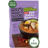 Mike's Mighty Good Spicy Pork Tonkotsu Ramen Noodle Soup - Spicy Ramen Noodles - Instant Ramen Noodles - Non-Gmo Noodle Soup - Organic Instant Hot Noodles - 2.4 Ounces - 7 Pillow Packs
