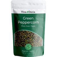 Viva Doria Green Peppercorns, Whole Green Pepper, Steam Sterilized, 4 Oz (85 G) For Grinder Refill