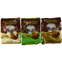 Old Town White Coffee 3 In 1 Variety Pack (Classic, Natural Cane Sugar, Hazelnut), Brown