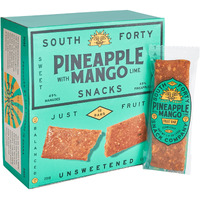 South 40 Snacks Premium Tropical Pineapple Mango Lime Fruit Bar, Just Three Ingredients, Unsweetened, No Added Sugar, Individually Wrapped (35G Bar, Pack Of 18)