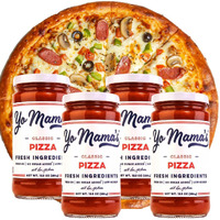 Yo Mama's Foods Keto Classic Pizza Sauce - Pack Of (4) - No Sugar Added, Low Carb, Vegan, Gluten Free, Paleo Friendly, And Made With Fresh Non-Gmo Tomatoes!