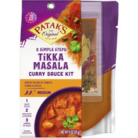 Patak's Tikka Masala Curry Sauce 3-Step Kit, Pre-Measured Ingredients Included, Fragrant Whole Spices, Tikka Masala Curry Spice Paste, And A Base Sauce, Vegetarian Friendly, 11 Oz (Pack Of 6)