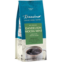 Teeccino Dandelion Mocha Mint Herbal Coffee - Caffeine-Free Coffee Alternative With Prebiotics, Gluten Free, Acid Free - Medium Roast, 10 Oz