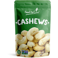 Food To Live - Raw Cashews, 4 Pounds Deluxe Whole Nuts, Unsalted, Unroasted Fancy Snack, Size W-320, Kosher, Vegan, Bulk, A Good Source Of Magnesium, Phosphorus, Manganese & Copper