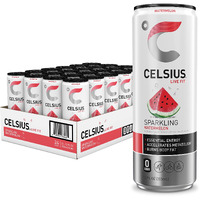 Celsius Sparkling Watermelon, Functional Essential Energy Drink, 12 Fl Oz (Pack Of 24)
