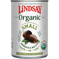 Lindsay Organic Small Black Ripe Pitted Olives, Pack Of 12, 6Oz Cans