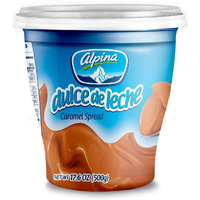 Arequipe Alpina Dulce De Leche (2 Pack). Milk Caramel Sauce Dip For Apples And Desserts - Creamy Consistency As Cajeta - Great For Alfajores, Obleas And Breakfast - 2 Pack X 17,5 Oz Each.