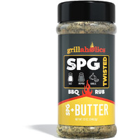 Grillaholics Twisted Spg + Butter Rub - Garlic Butter Seasoning & Spg Rub - Butter Flavored All Purpose Rub - Salt Pepper Garlic Seasoning
