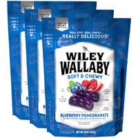 Wiley Wallaby Licorice 10 Ounce Classic Gourmet Soft & Chewy Australian Blueberry Pomegranate Candy Twists, 3 Pack