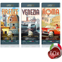 Artuzzi 60Ct - Compatible Nespresso Coffee Pods For Nespresso Original Machines | Espresso Ristretto Lungo Coffee Capsules | Espresso Variety Pack I Aluminum & Recyclable