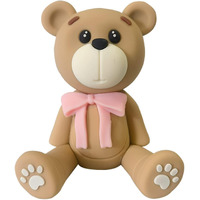 3D Bear Cake Toppers Bear Cake Decorations For Boy Girl Baby Shower Birthday Party Supplies (Pink)