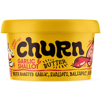 Churn Garlic & Shallot Butter, Flavored Butter Churned With Organic Grass Fed Butter (5.5Oz, Pack Of 2) - Non-Gmo, Hormone-Free, Compound And Finishing Butter, Yellow, 11.0 Ounce