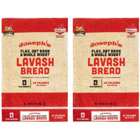 Joseph's Bakery Lavash Bread, Flax Oat Bran & Whole Wheat, Reduced Carb, Fresh Baked (8 Count Flax)
