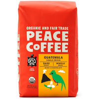 Peace Coffee Guatemala Single Origin Coffee | 20 Oz Whole Bean Dark Roast | Organic Fair Trade | Rich, Chocolatey Flavor | Shade Grown, Fresh Roasted