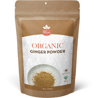 Spicy Organic Ginger Root Powder - 16 Oz. - Freshly Ground From Raw, Indian Ginger, Dried Spice For Baking, Beverages And Cooking - 100% Pure, Usda Certified Organic Ginger - Non-Gmo & Kosher