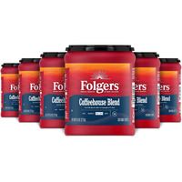 Folgers Coffeehouse Blend Medium Dark Roast Ground Coffee, 9.6 Ounces (Pack Of 6)