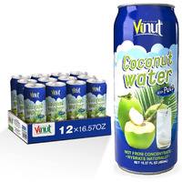 Vinut Original Coconut Water Drink With Pulp (16.57 Fl Oz, Pack Of 12), Hydrate Naturally, Fresh, High Calcium, Potassium, Nutrient Rich, Not From Concentrate, Strong Coconut Flavor And Aroma