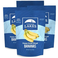 Thousand Lakes Freeze Dried Fruit - Sliced Bananas 4-Pack 3.2 Ounces (12.8 Ounces Total) | No Sugar Added | No Oils Or Fat